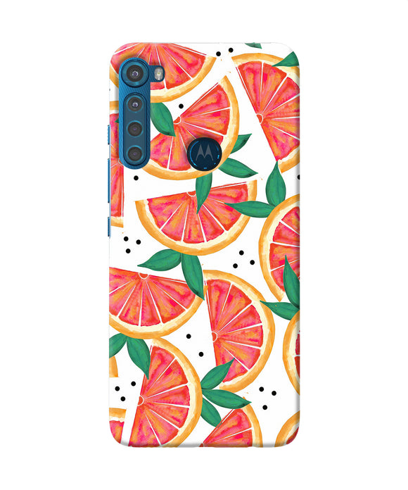 Abstract orange print Motorola One Fusion Plus Back Cover