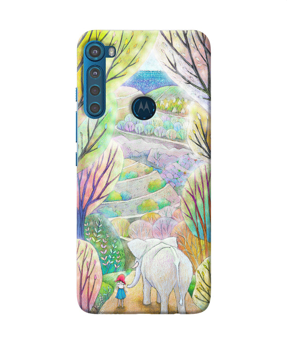 Natual elephant girl Motorola One Fusion Plus Back Cover