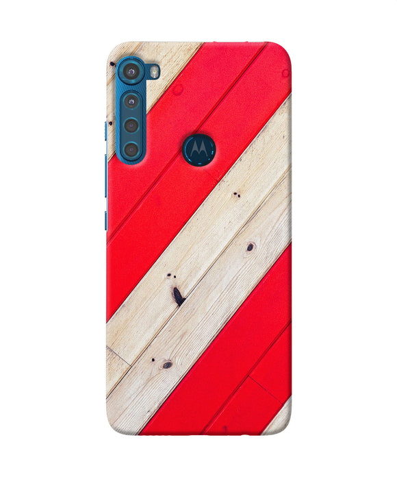 Abstract red brown wooden Motorola One Fusion Plus Back Cover