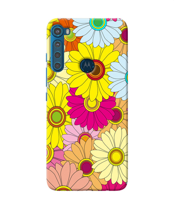 Abstract colorful flowers Motorola One Fusion Plus Back Cover