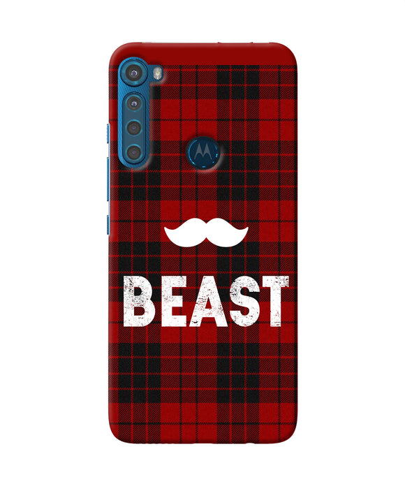 Beast red square Motorola One Fusion Plus Back Cover