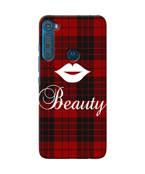 Beauty red square Motorola One Fusion Plus Back Cover
