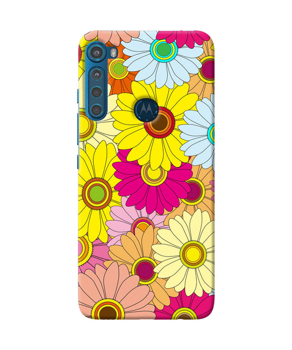Abstract colorful flowers Motorola One Fusion Plus Back Cover