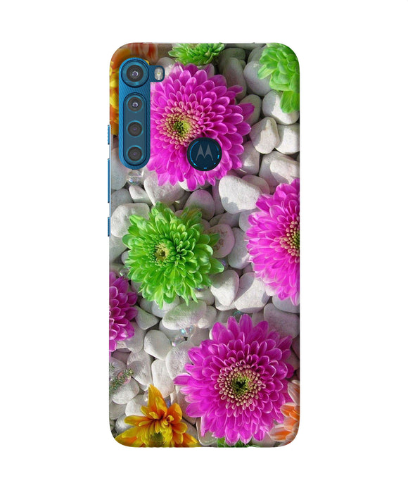 Natural flower stones Motorola One Fusion Plus Back Cover