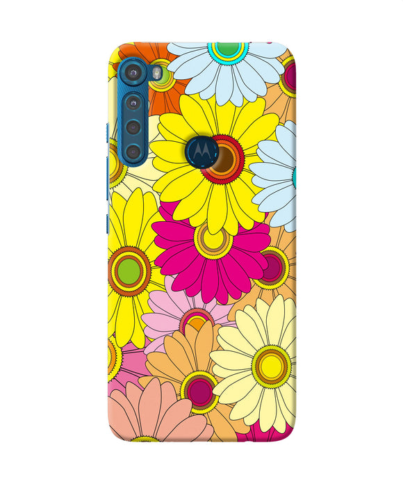 Abstract colorful flowers Motorola One Fusion Plus Back Cover