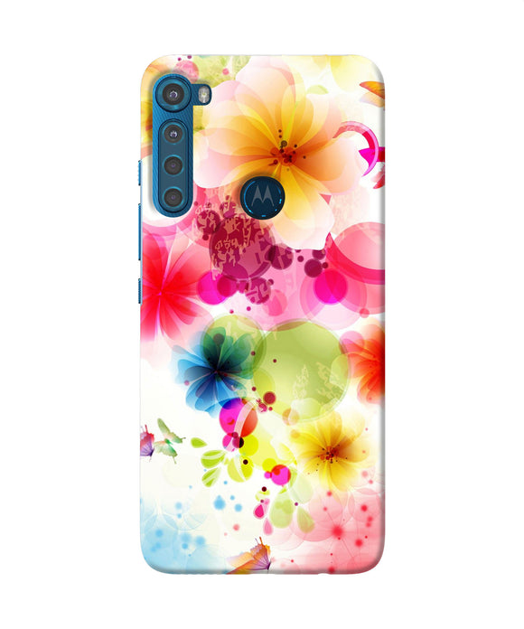 Flowers print Motorola One Fusion Plus Back Cover