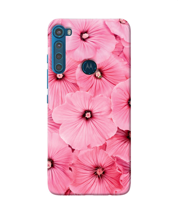 Pink flowers Motorola One Fusion Plus Back Cover