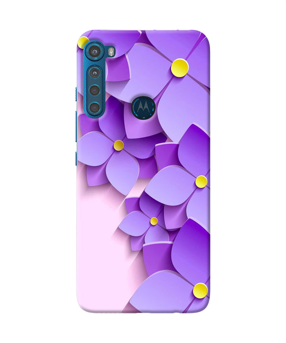 Violet flower craft Motorola One Fusion Plus Back Cover