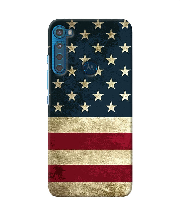 Vintage US flag Motorola One Fusion Plus Back Cover