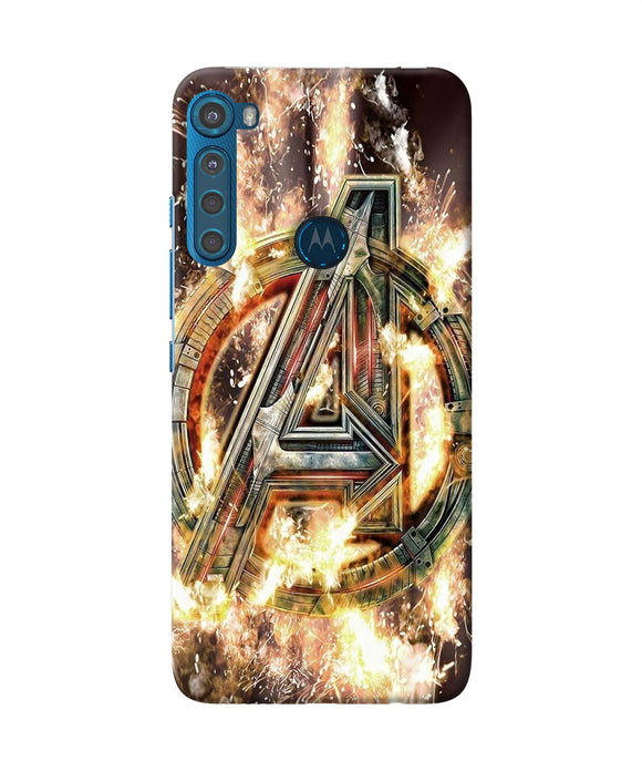 Avengers burning logo Motorola One Fusion Plus Back Cover