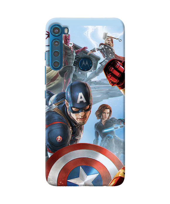 Avengers on the sky Motorola One Fusion Plus Back Cover