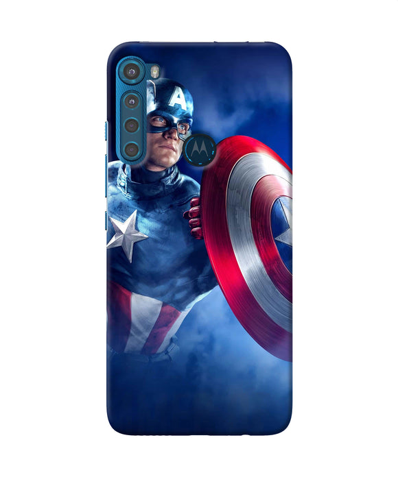 Captain america on sky Motorola One Fusion Plus Back Cover