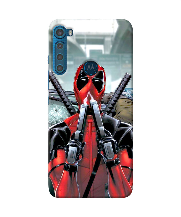 Deadpool with gun Motorola One Fusion Plus Back Cover