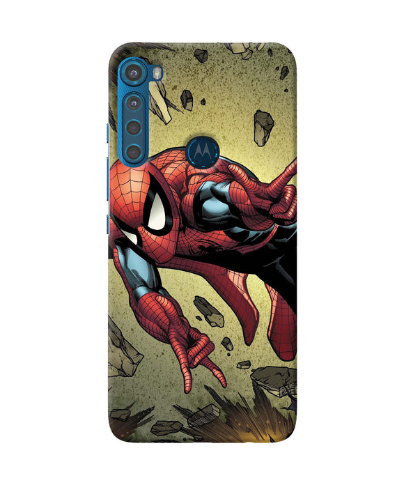 Spiderman on sky Motorola One Fusion Plus Back Cover