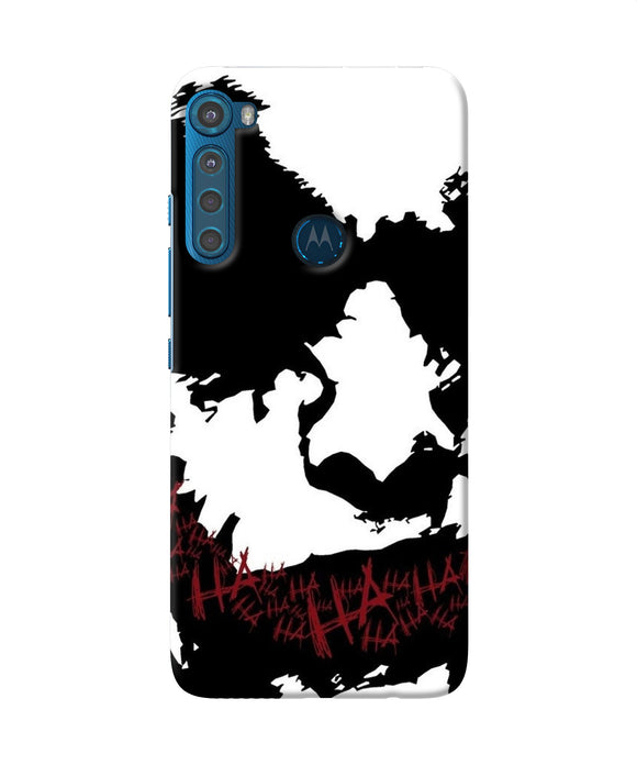 Black and white joker rugh sketch Motorola One Fusion Plus Back Cover