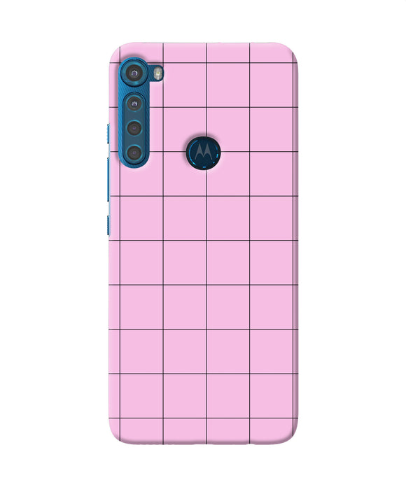 Pink square print Motorola One Fusion Plus Back Cover