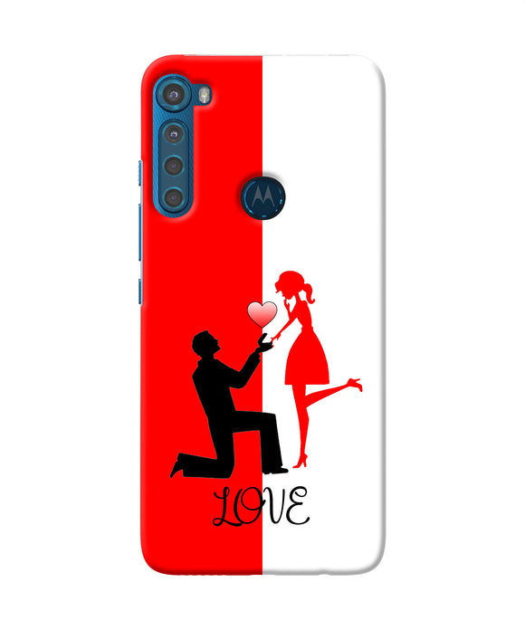 Love propose red and white Motorola One Fusion Plus Back Cover