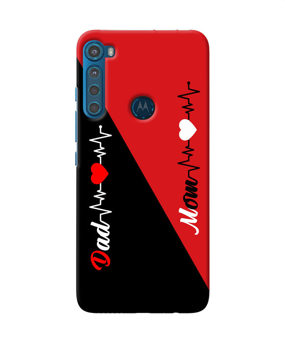 Mom dad heart line Motorola One Fusion Plus Back Cover
