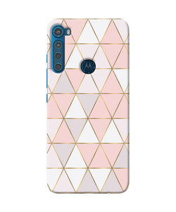Abstract pink triangle pattern Motorola One Fusion Plus Back Cover