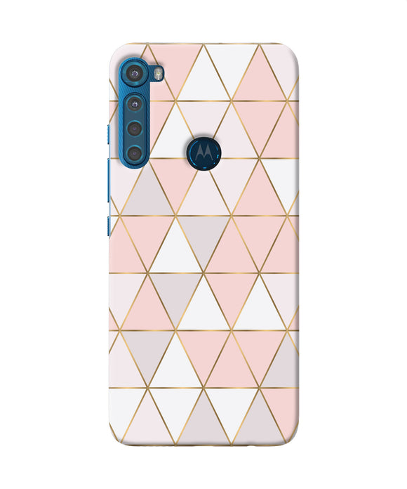 Abstract pink triangle pattern Motorola One Fusion Plus Back Cover
