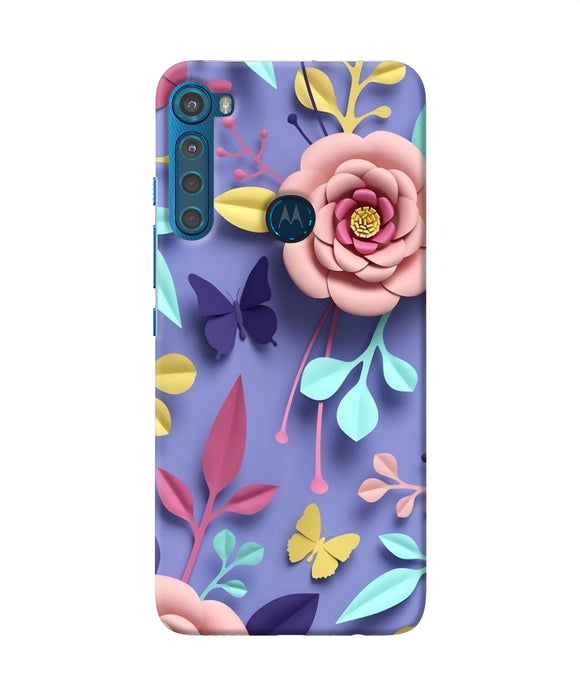 Flower canvas Motorola One Fusion Plus Back Cover