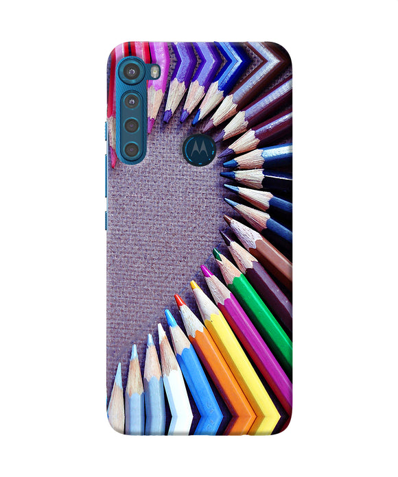 Color pencil half heart Motorola One Fusion Plus Back Cover