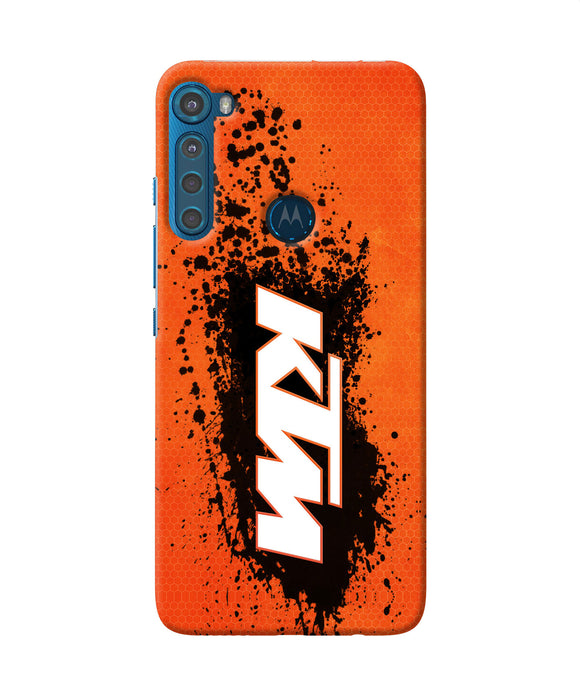 KTM black spray Motorola One Fusion Plus Back Cover