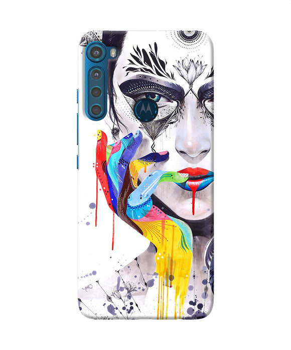 Girl color hand Motorola One Fusion Plus Back Cover