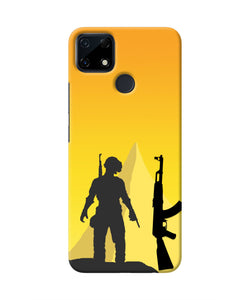 PUBG Silhouette Realme Narzo 30A Real 4D Back Cover