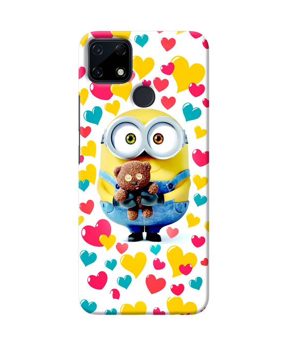 Minion teddy hearts Realme Narzo 30A Back Cover