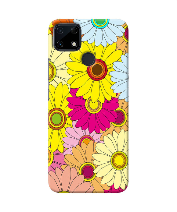 Abstract colorful flowers Realme Narzo 30A Back Cover