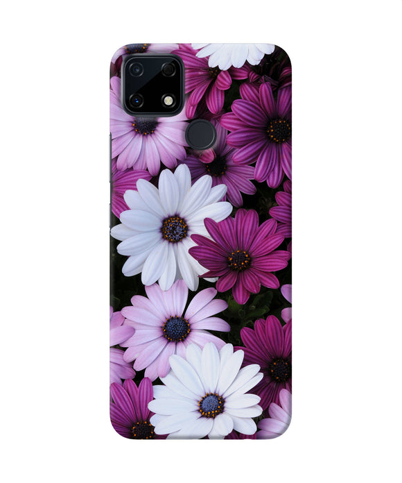 White violet flowers Realme Narzo 30A Back Cover