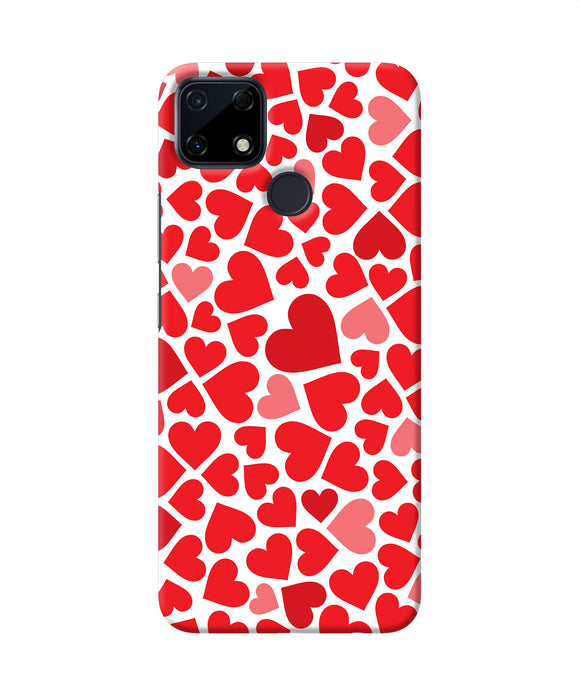 Red heart canvas print Realme Narzo 30A Back Cover