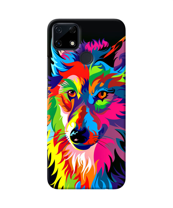 Colorful wolf sketch Realme Narzo 30A Back Cover