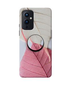 White Pink Leaf Oneplus 9 Pop Case