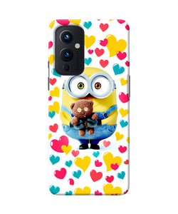 Minion teddy hearts Oneplus 9 Back Cover