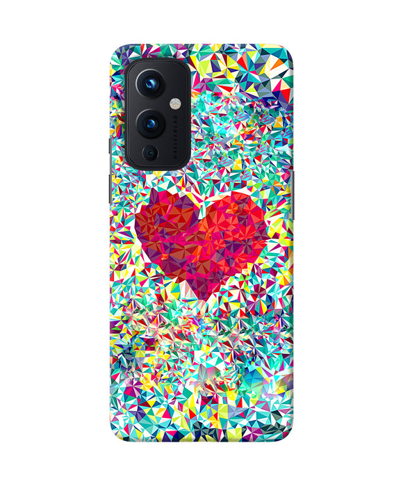 Red heart print Oneplus 9 Back Cover