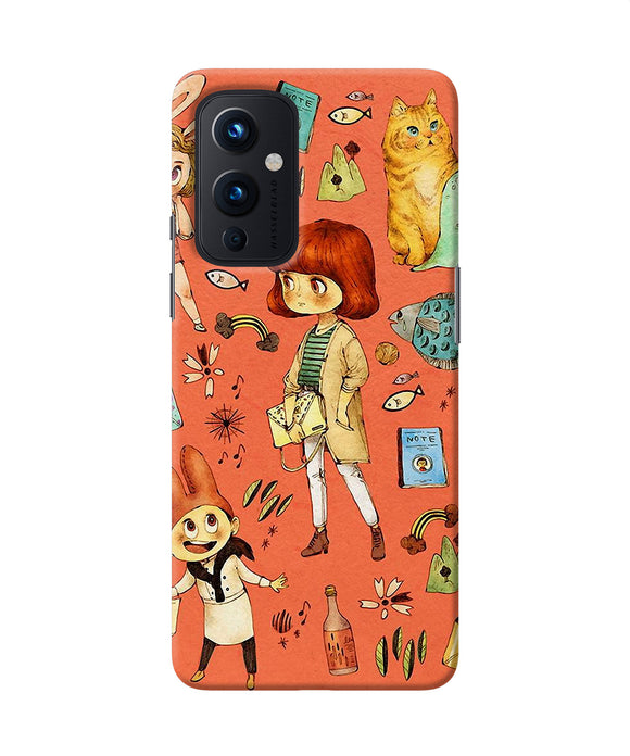 Canvas little girl print Oneplus 9 Back Cover