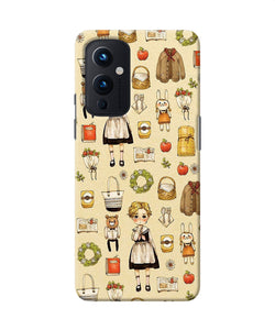 Canvas girl print Oneplus 9 Back Cover