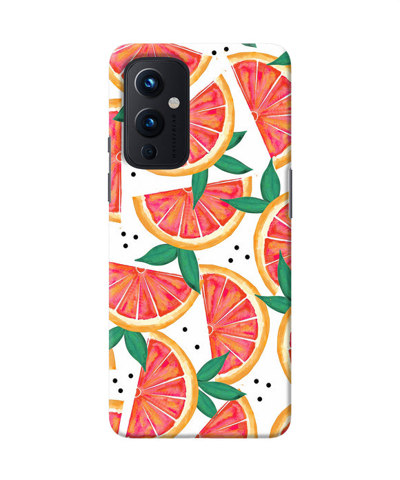 Abstract orange print Oneplus 9 Back Cover