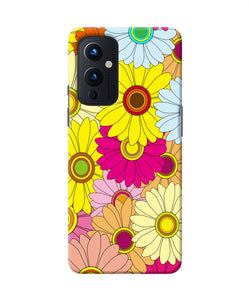 Abstract colorful flowers Oneplus 9 Back Cover