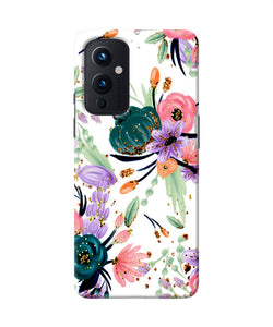 Abstract flowers print Oneplus 9 Back Cover