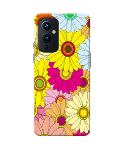 Abstract colorful flowers Oneplus 9 Back Cover