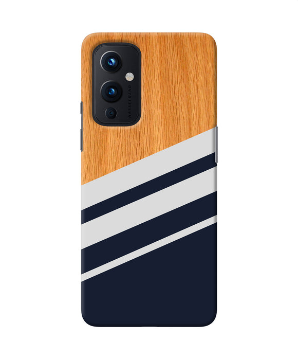 Black and white wooden Oneplus 9 Back Cover