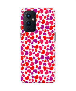 Red heart canvas print Oneplus 9 Back Cover