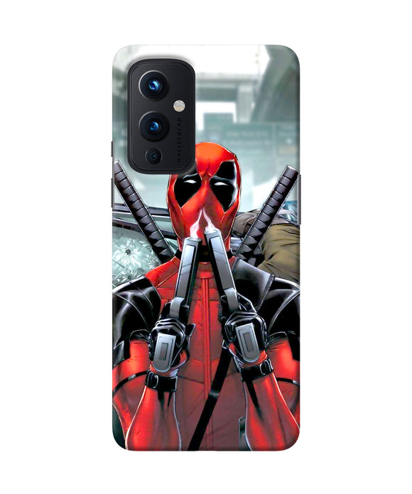 Deadpool with gun Oneplus 9 Back Cover