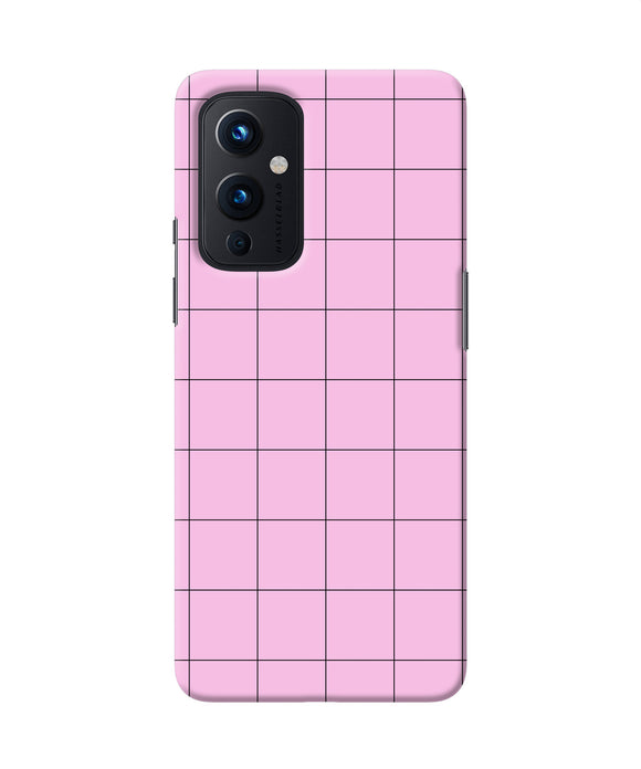 Pink square print Oneplus 9 Back Cover