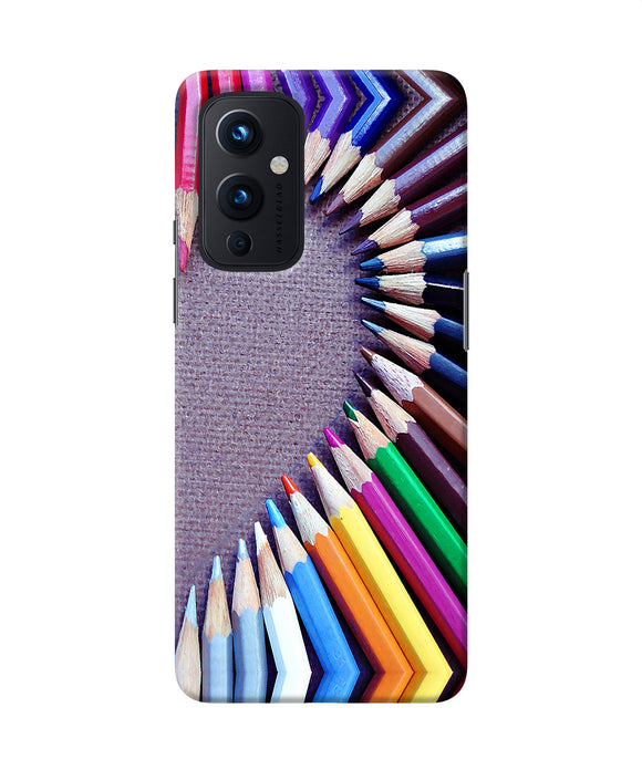 Color pencil half heart Oneplus 9 Back Cover