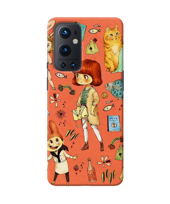 Canvas little girl print Oneplus 9 Pro Back Cover