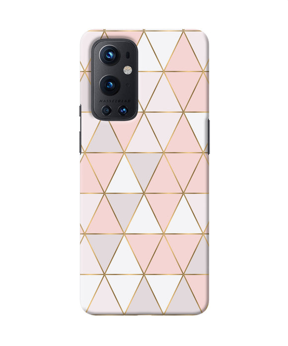 Abstract pink triangle pattern Oneplus 9 Pro Back Cover